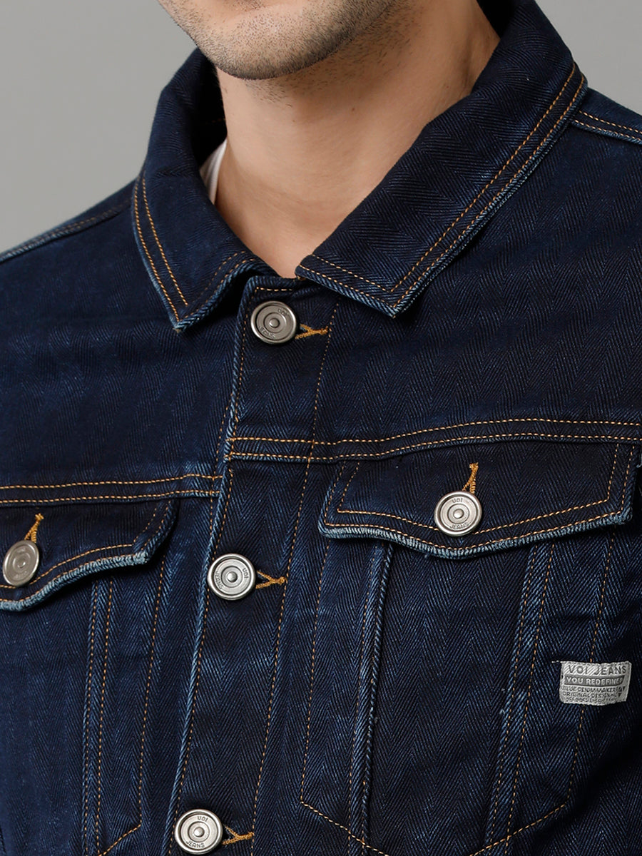 Spread Collar Cotton Denim Jacket