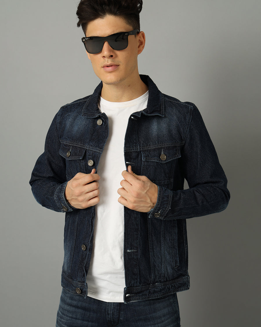 Washed Pure Cotton Denim Jacket