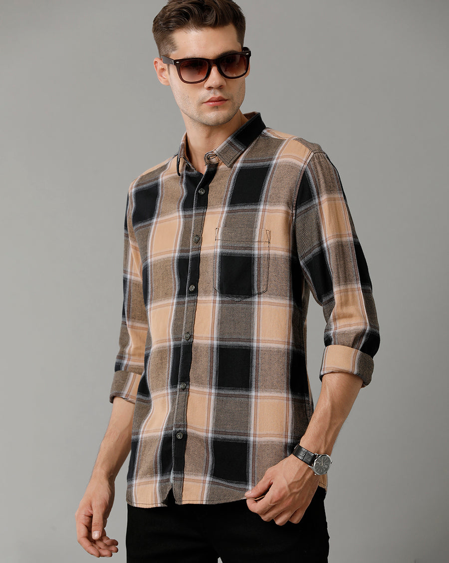 Voi Jeans Slim Fit Buffalo Checked Pure Cotton Casual Shirt