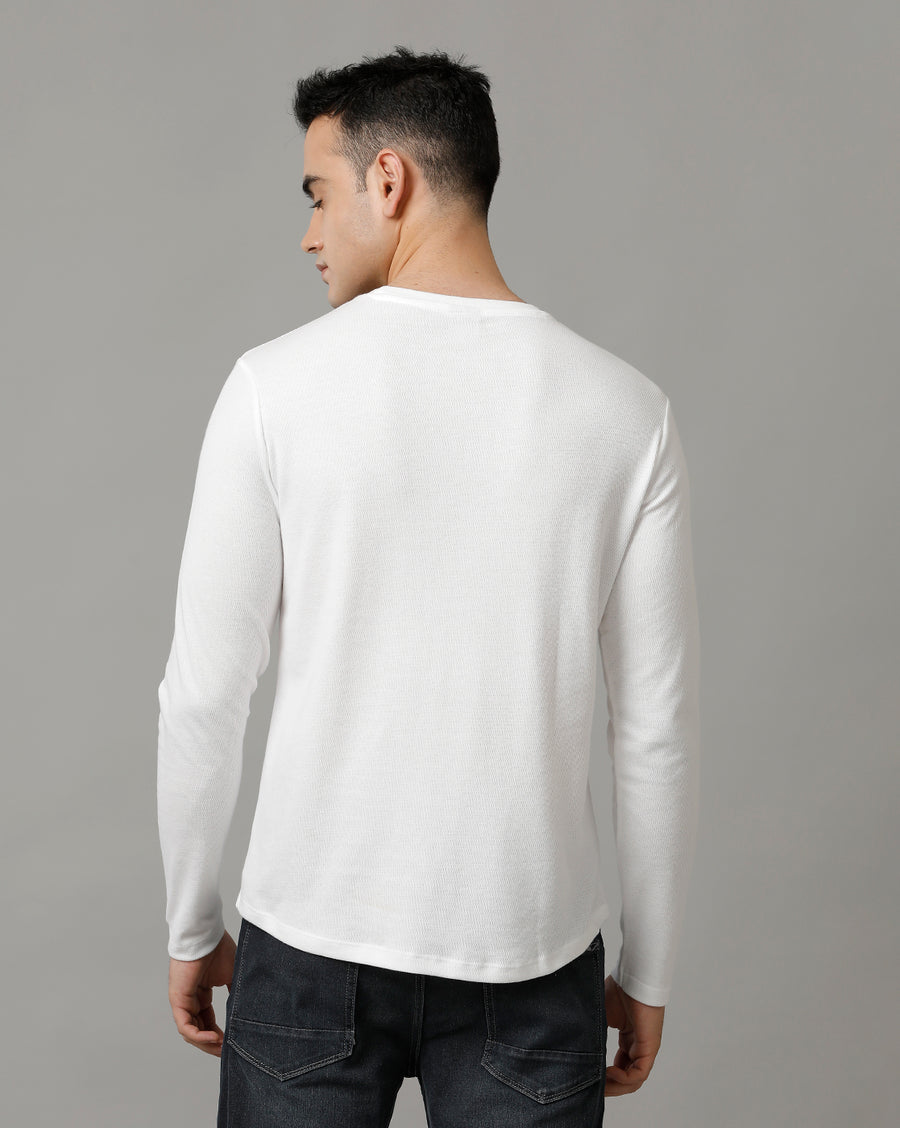 Men's White Full Sleeve T shirt