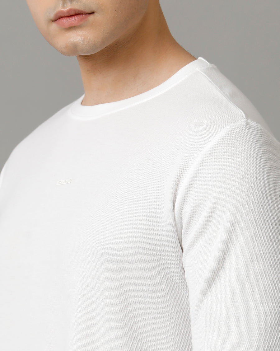 Men's White Full Sleeve T shirt