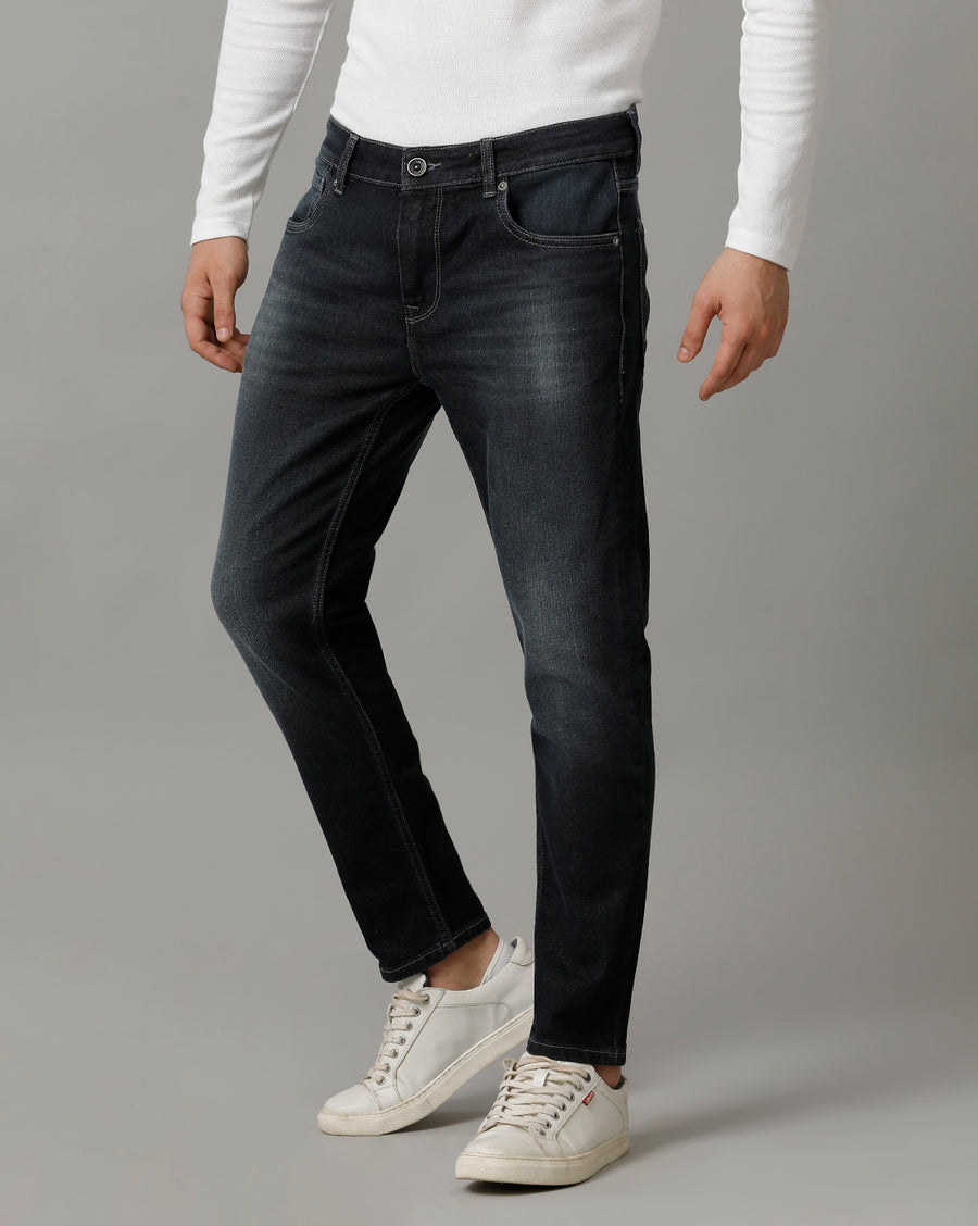 Track Cropped Skinny Fit Indigo Jeans