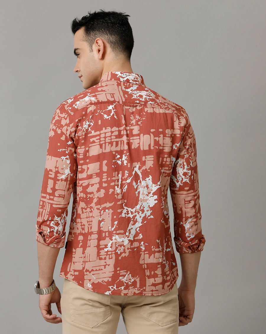 Men's Printed Fill Sleeve Cotton Shirt