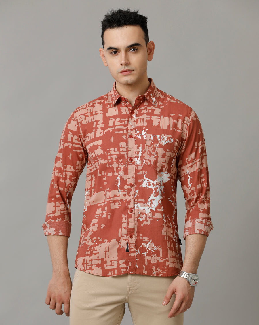 Men's Printed Fill Sleeve Cotton Shirt