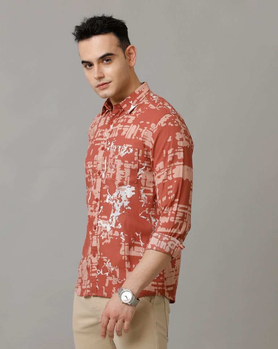 Men's Printed Fill Sleeve Cotton Shirt