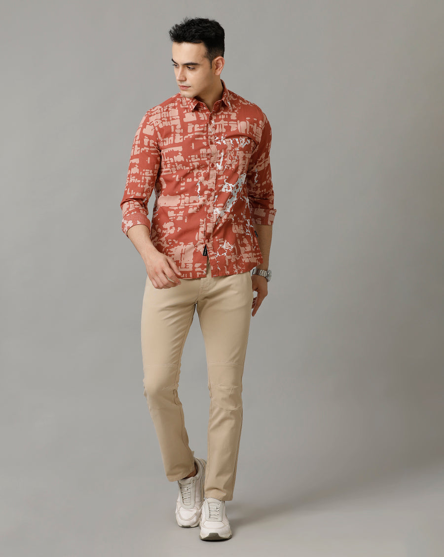 Men's Printed Fill Sleeve Cotton Shirt