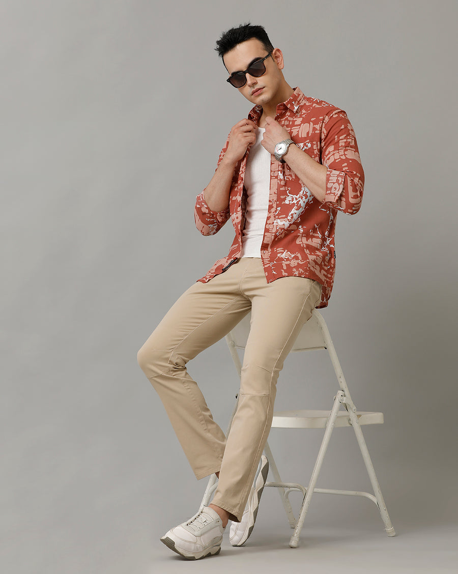 Men's Printed Fill Sleeve Cotton Shirt