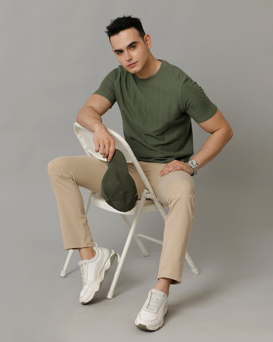 Men's Olive Regular Fit T shirt