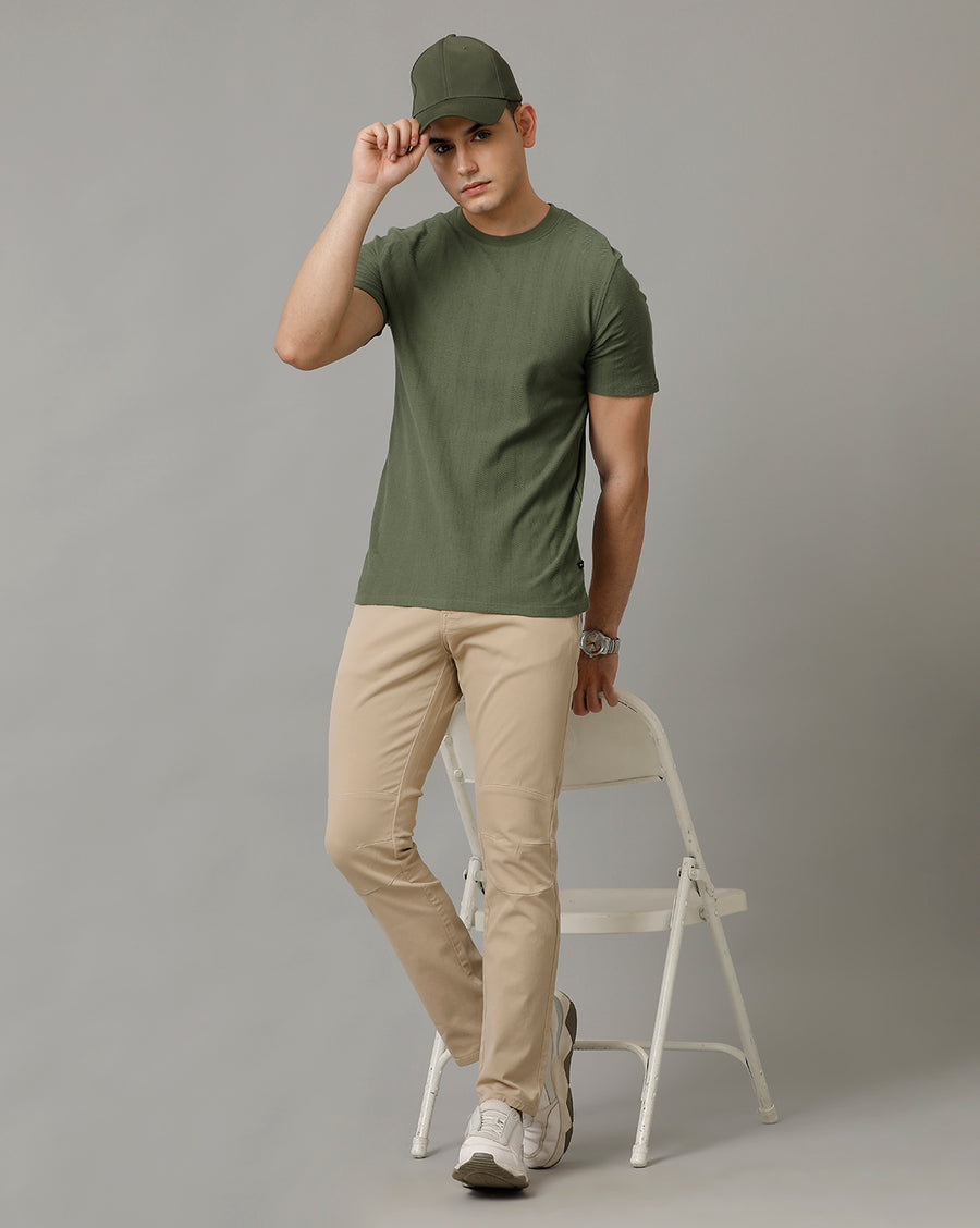 Men's Olive Regular Fit T shirt