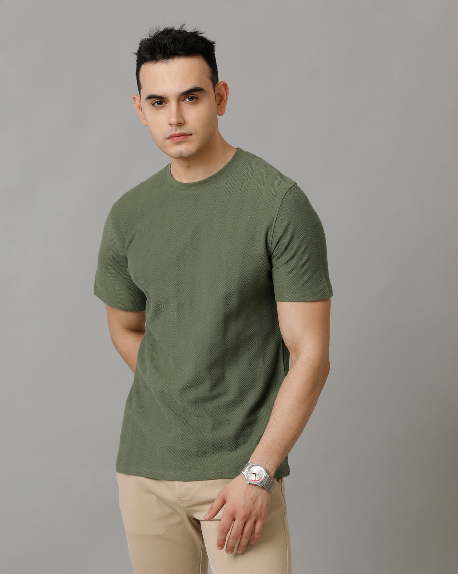 Men's Olive Regular Fit T shirt