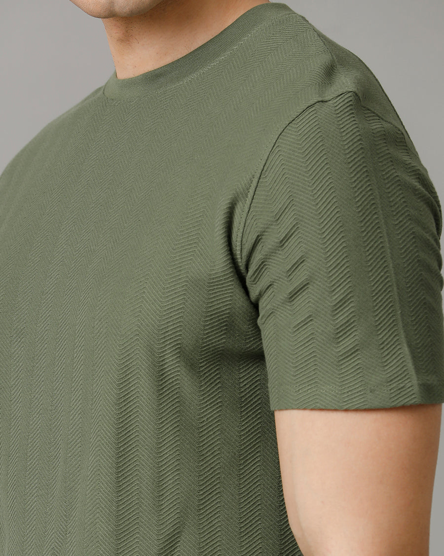 Men's Olive Regular Fit T shirt