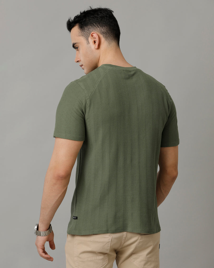 Men's Olive Regular Fit T shirt