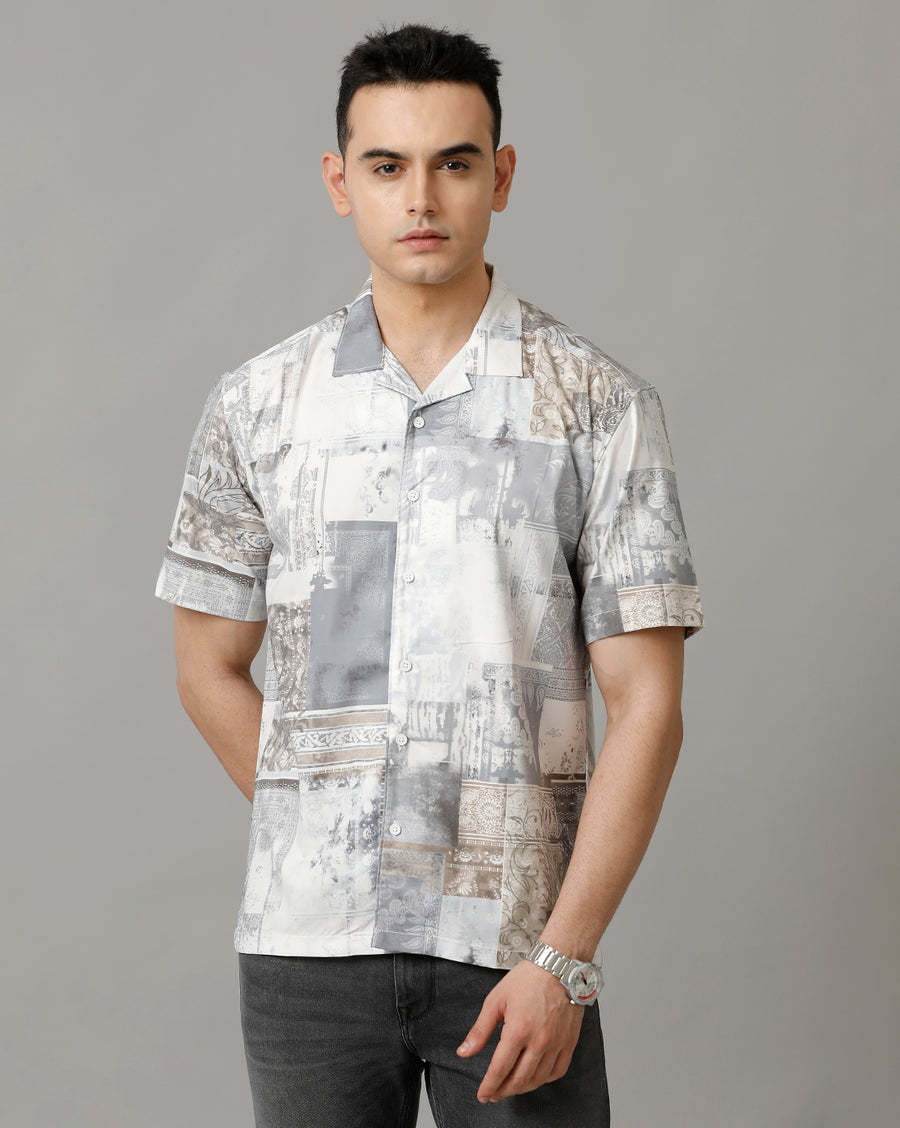 Blue Poly Half Sleeve Casual Shirt