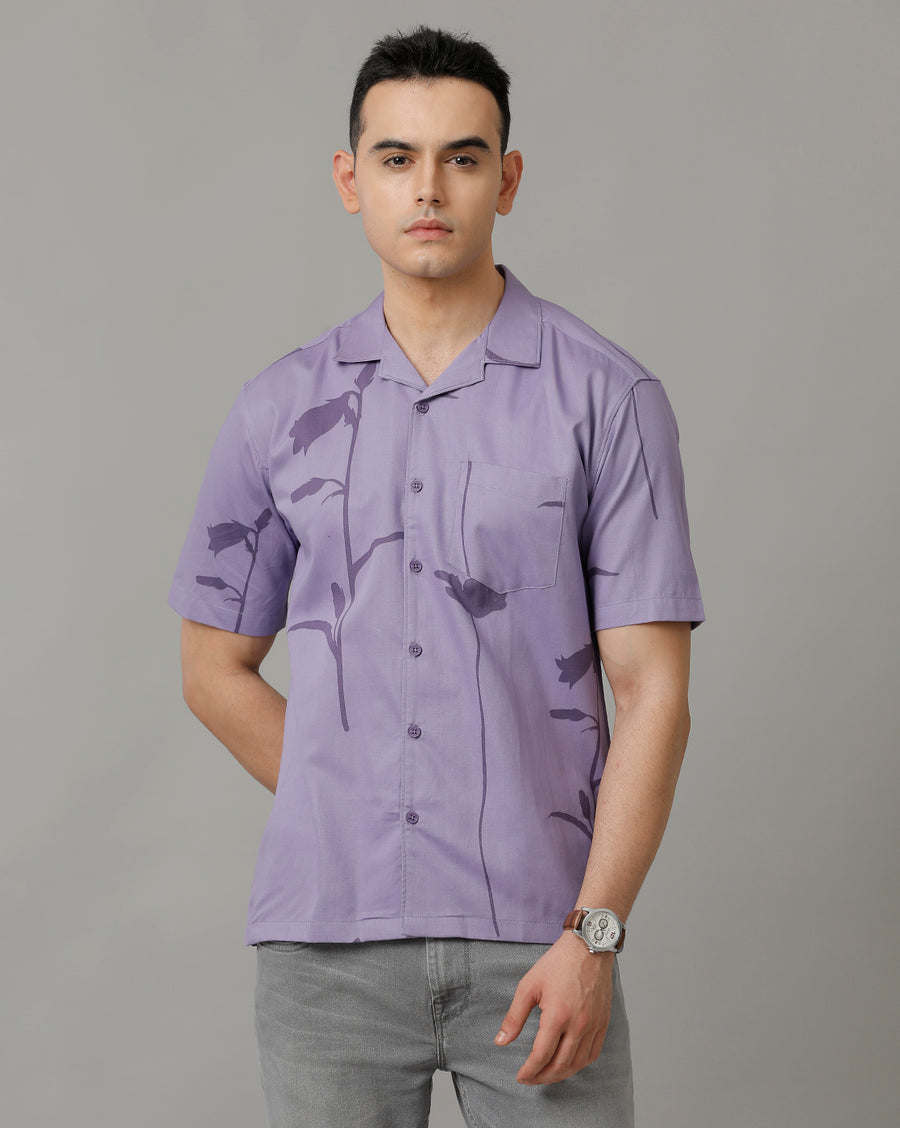 Men's CHALK VOILET Casual Printed Shirt