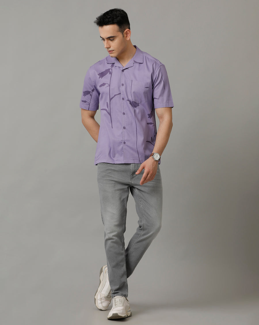 Men's CHALK VOILET Casual Printed Shirt