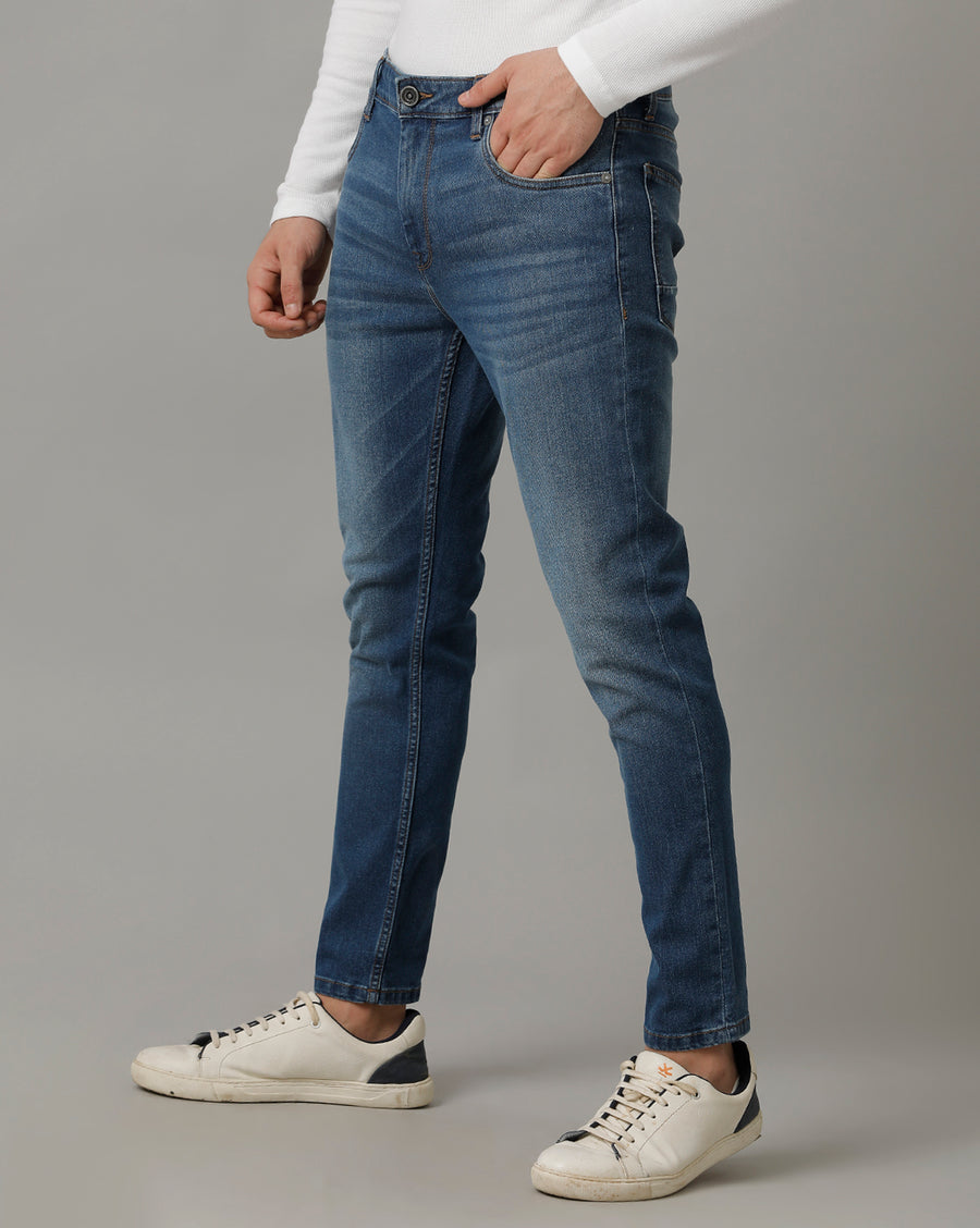 Voi Mens Jet Indigo Track Cropped Skinny Jeans