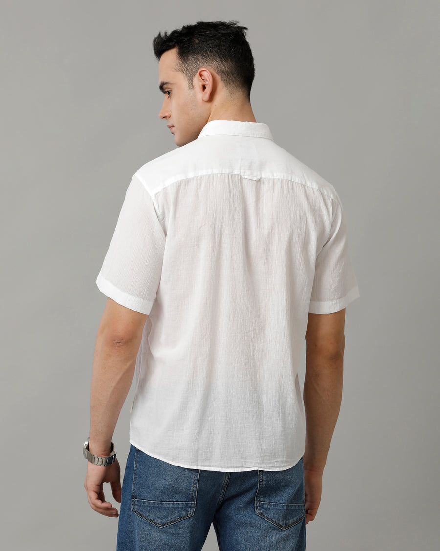 Voi Jeans Mens White Boxy Fit Shirt