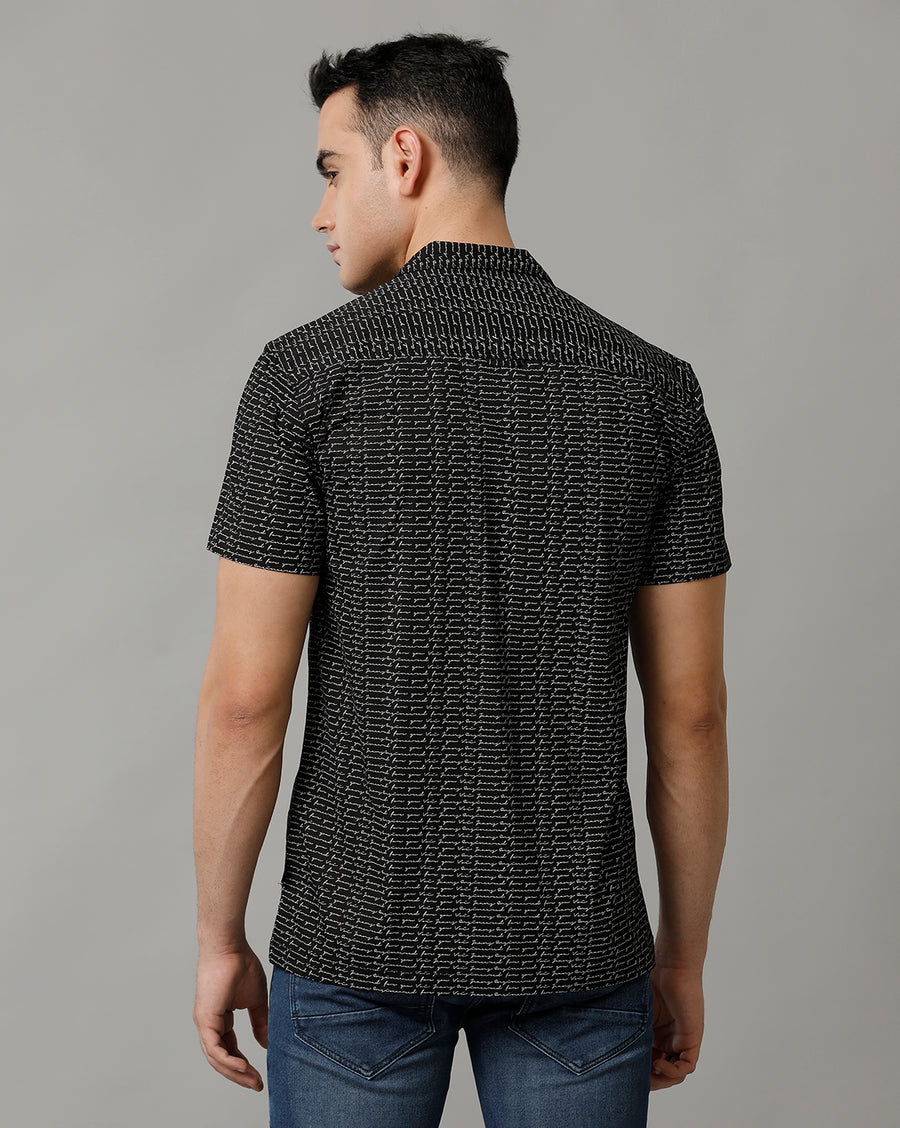 Men's Black White Casual Shirt