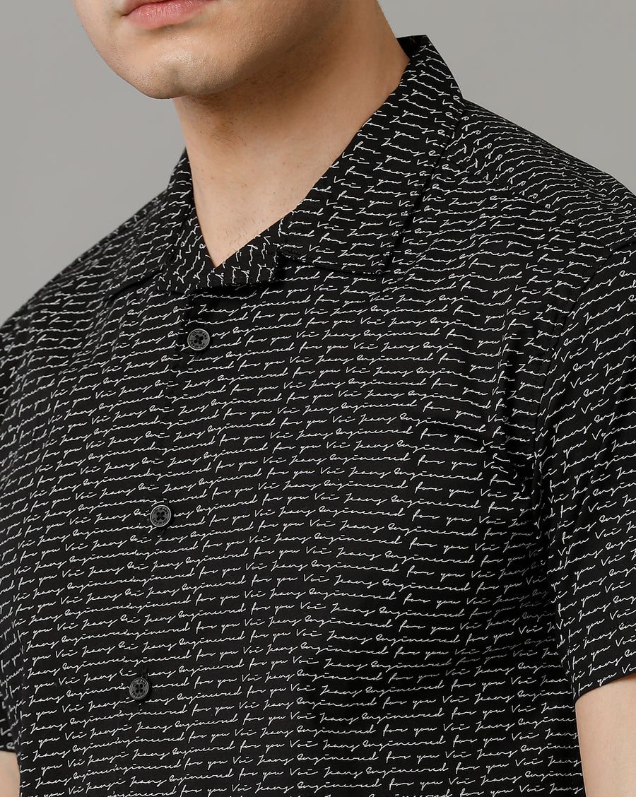 Men's Black White Casual Shirt