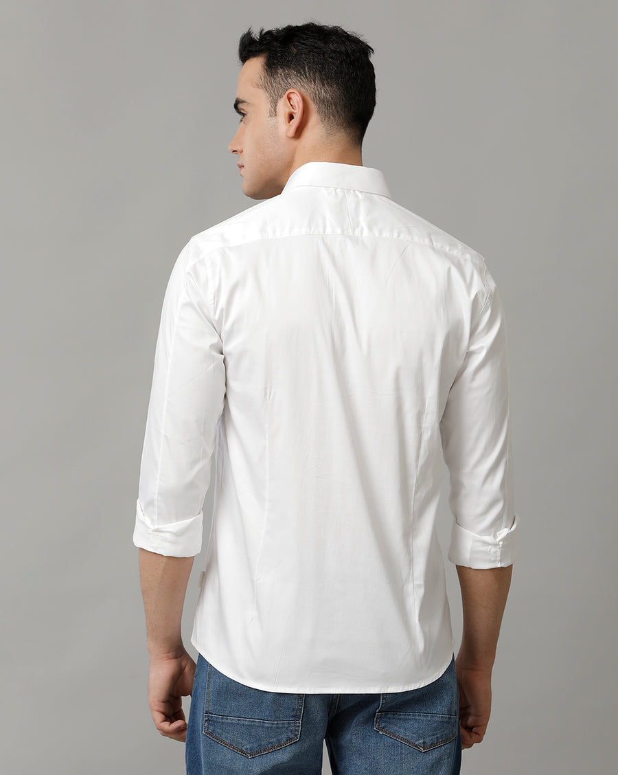 Voi Jeans Mens White Slim Fit Shirt