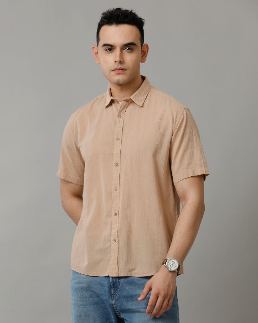 Voi Jeans Mens Warmtaupe Boxy Fit Shirt