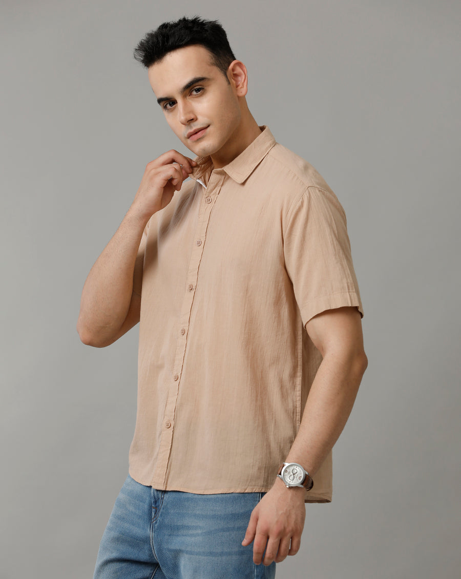 Voi Jeans Mens Warmtaupe Boxy Fit Shirt