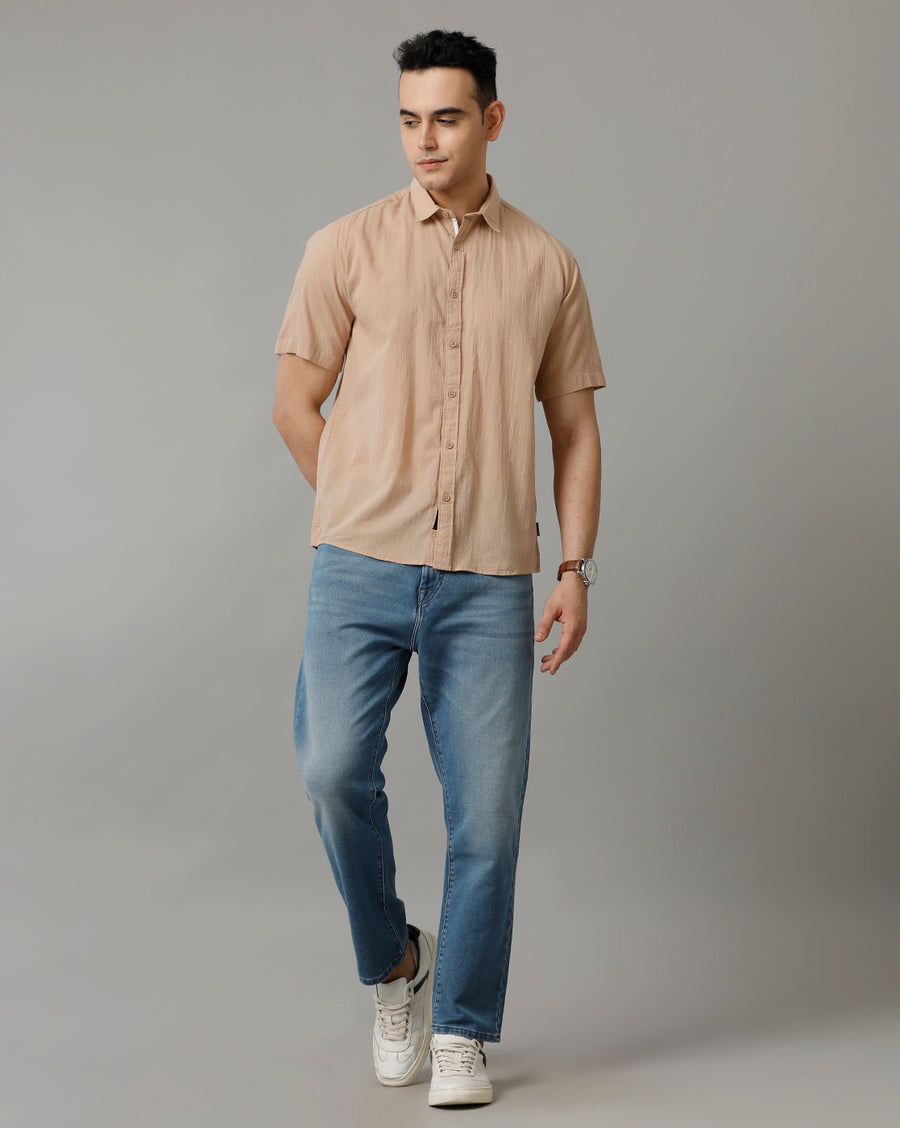 Voi Jeans Mens Warmtaupe Boxy Fit Shirt