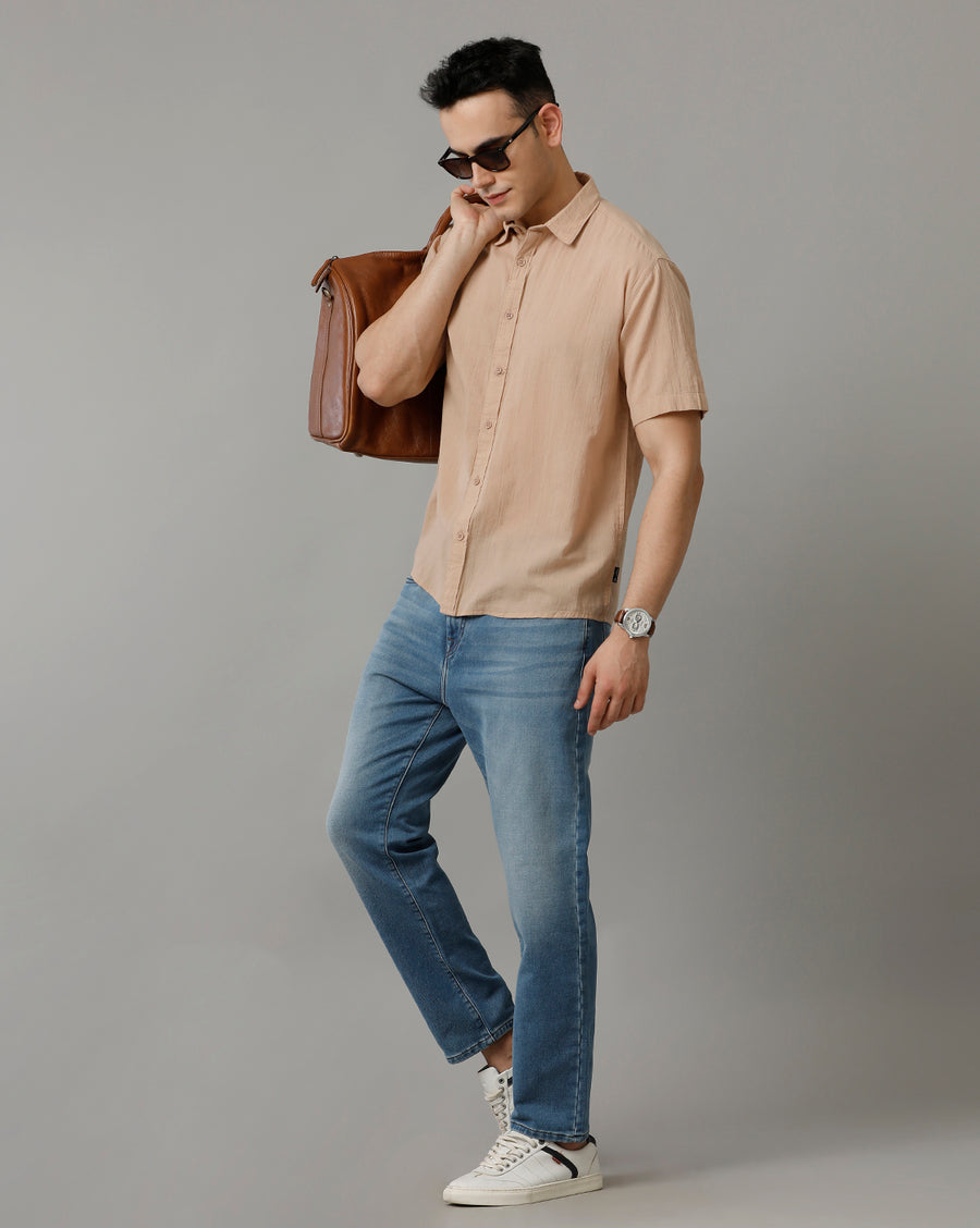 Voi Jeans Mens Warmtaupe Boxy Fit Shirt