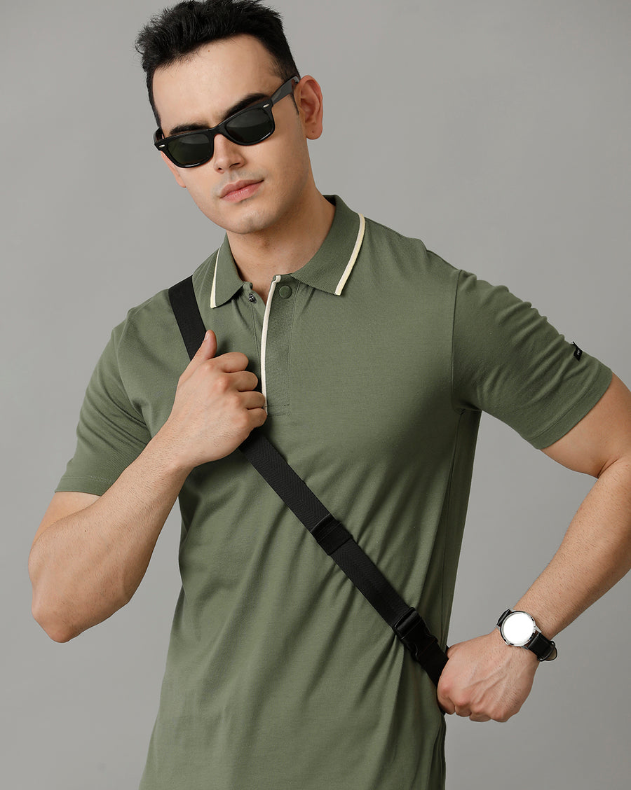 Men's Olivine Regular Fit T shirt