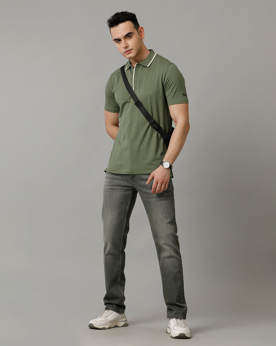 Voi Mens Army Green Borris Slim Jeans