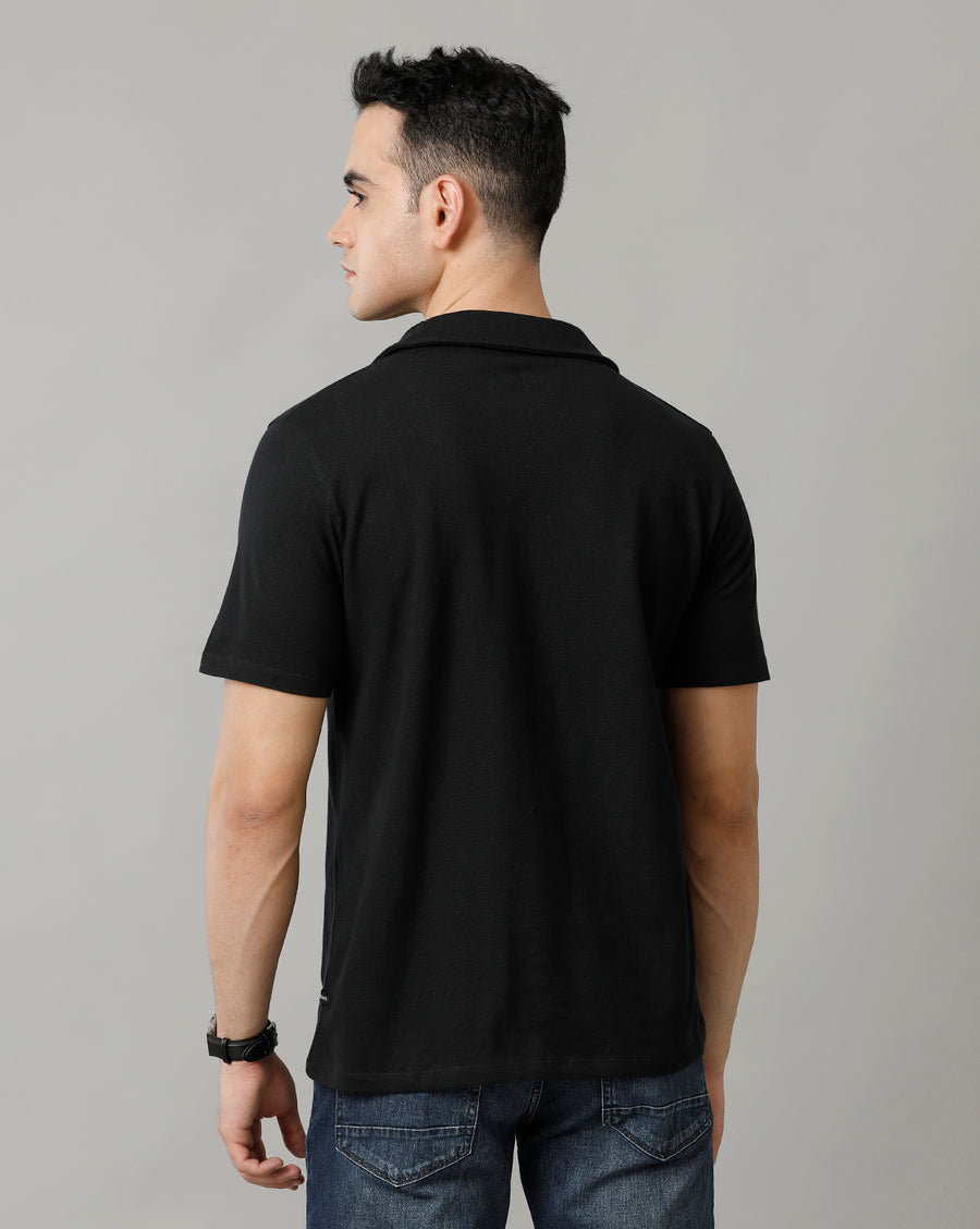 Men's Jet Black Regular Fit T shirt