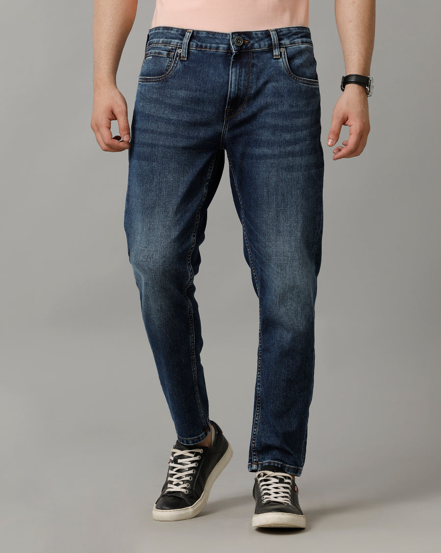 Voi Mens Indigo Track Cropped Skinny Jeans