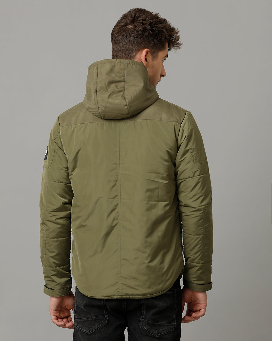 Voi Jeans Mens Olive Regular Fit Jacket