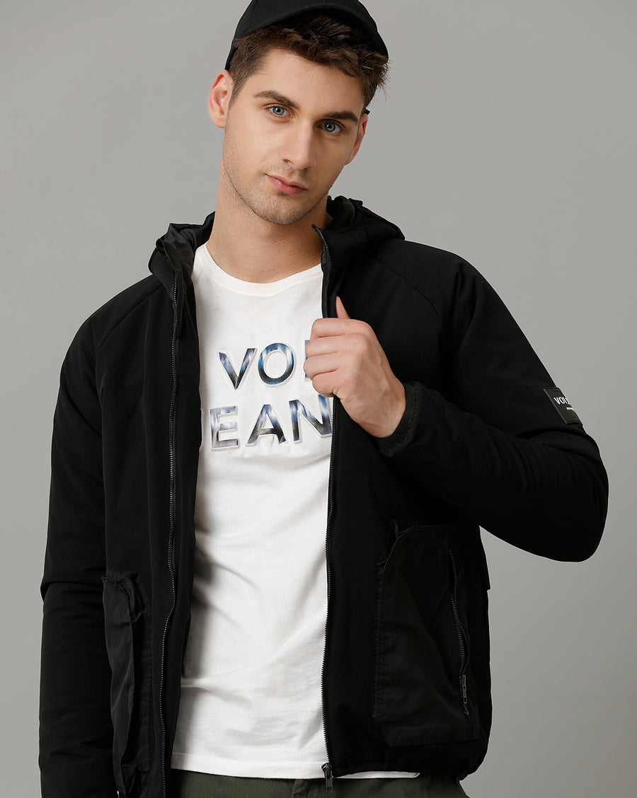 Voi Jeans Mens Rust Jet Black Regular Fit Jacket