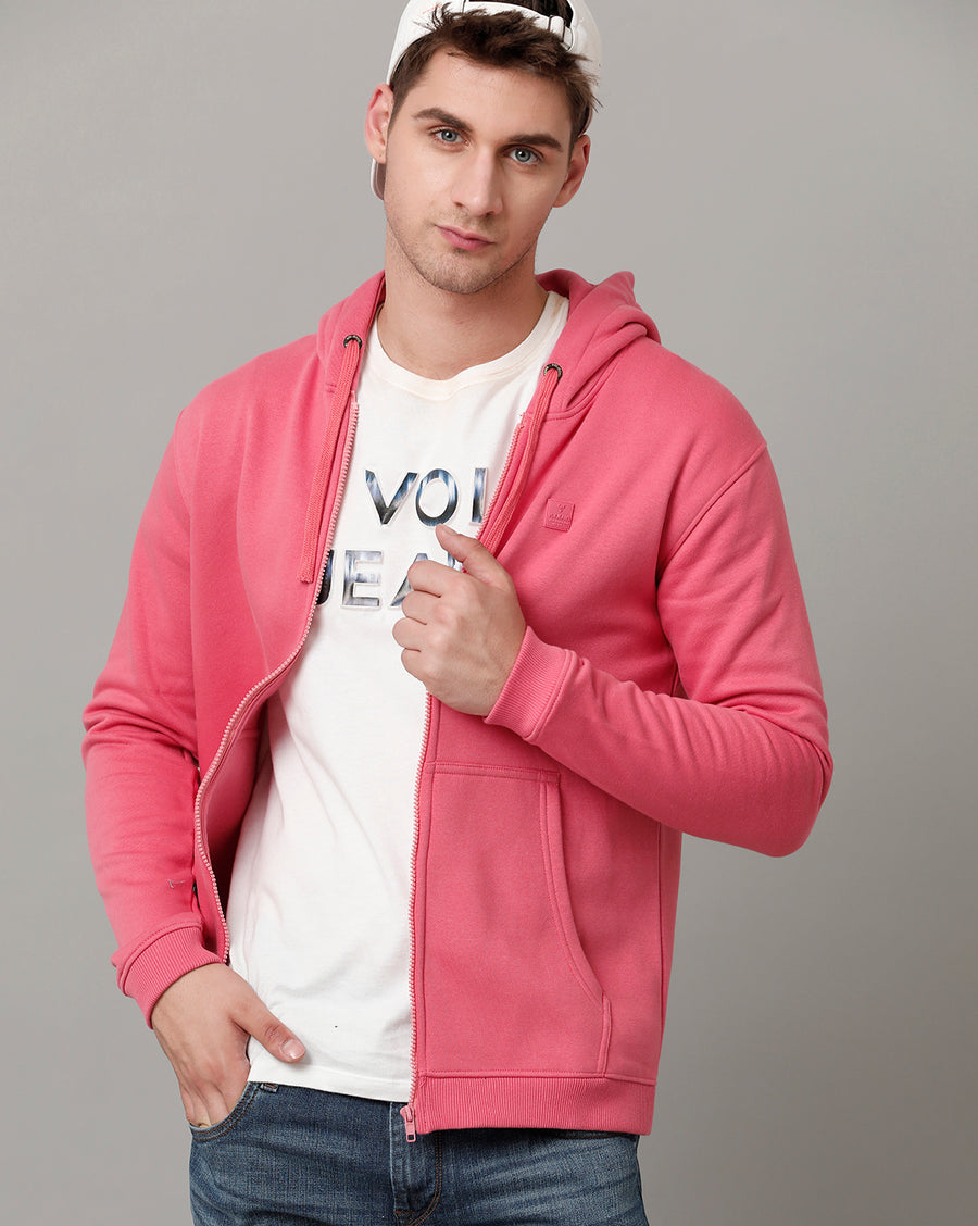 Voi Jeans Mens Dark Pink Regular Fit Sweat Shirt