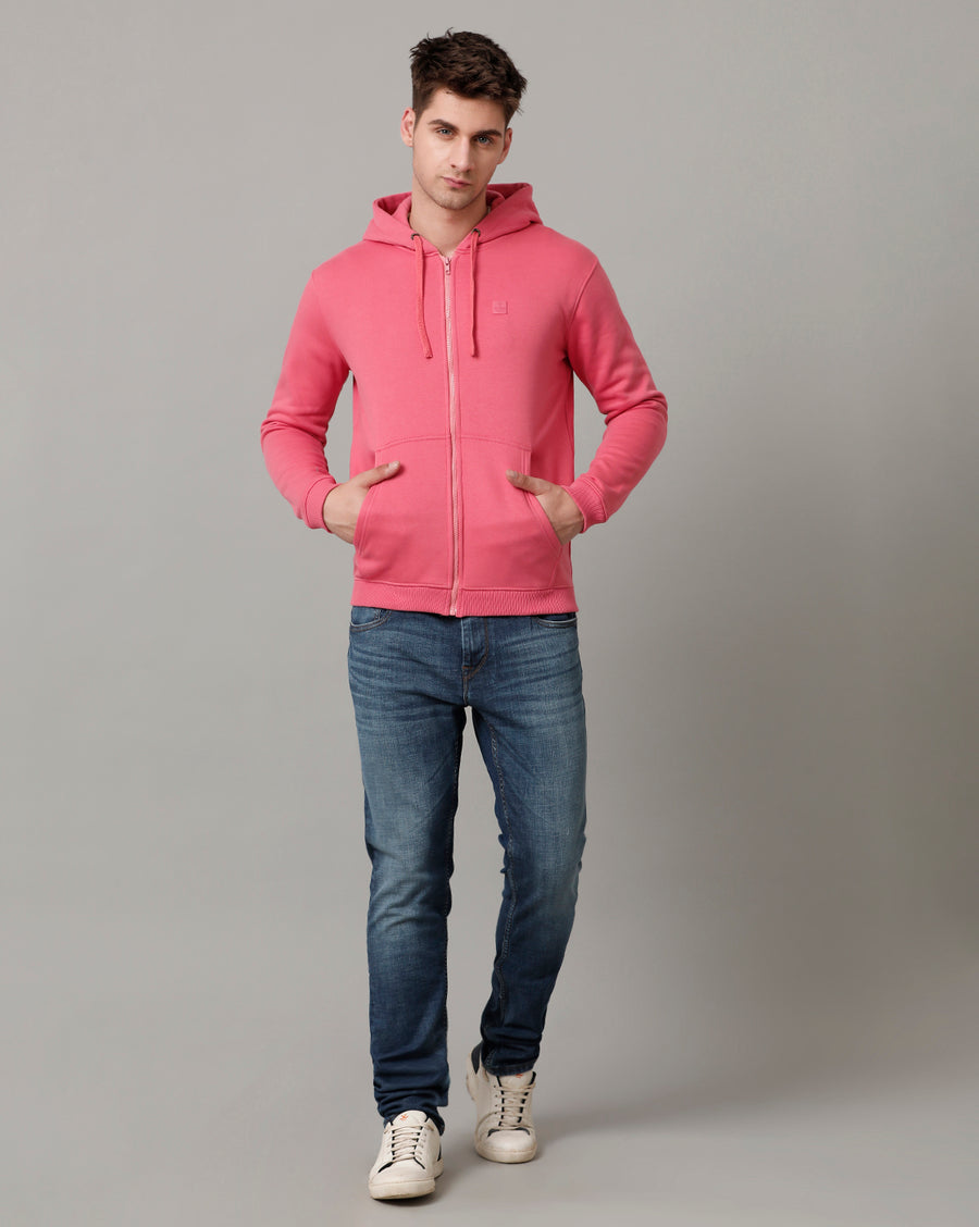 Voi Jeans Mens Dark Pink Regular Fit Sweat Shirt