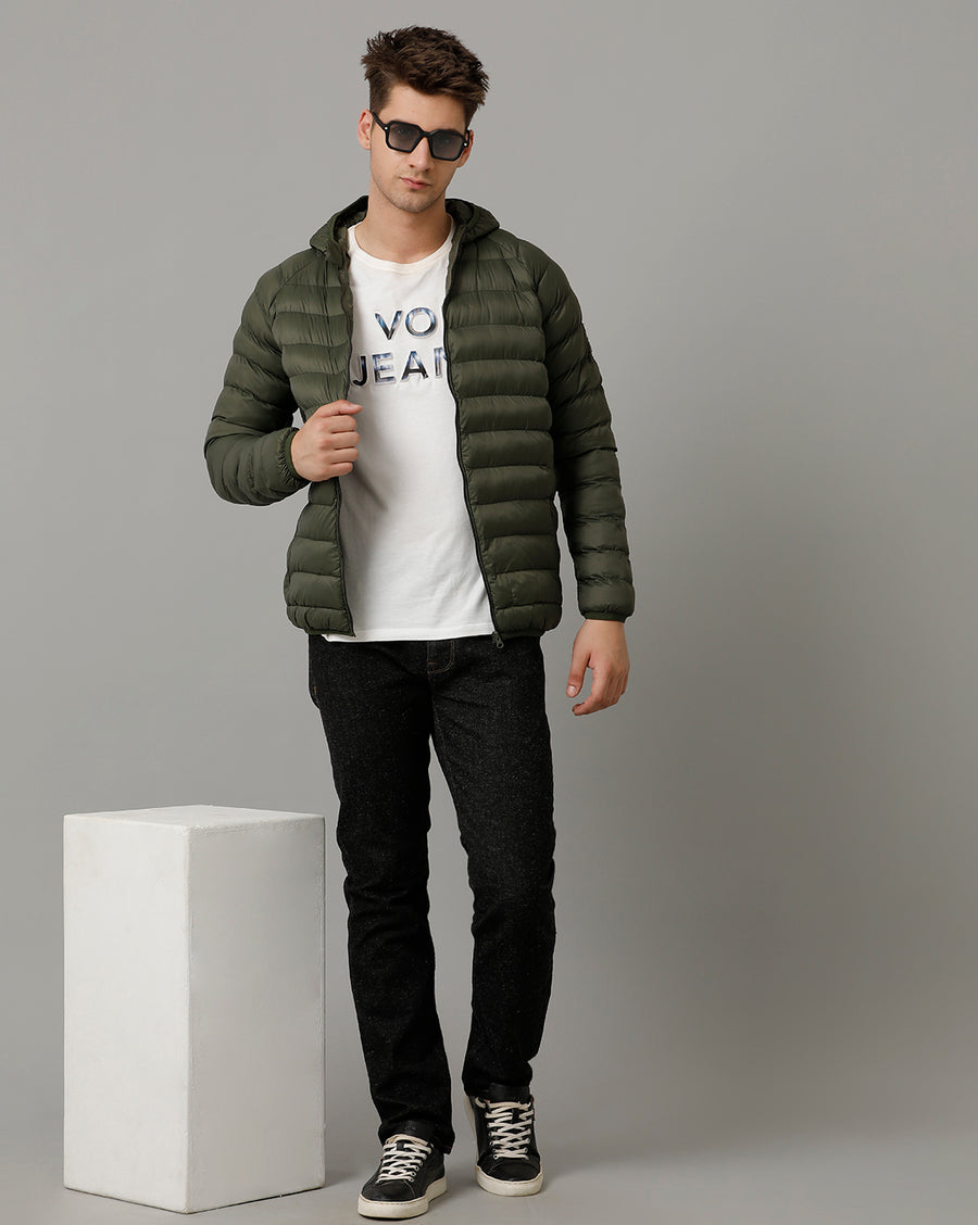 Voi Jeans Mens Olive Regular Fit Jacket