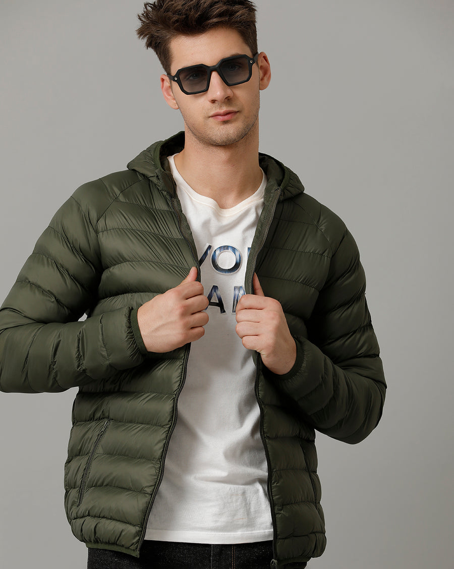 Voi Jeans Mens Olive Regular Fit Jacket