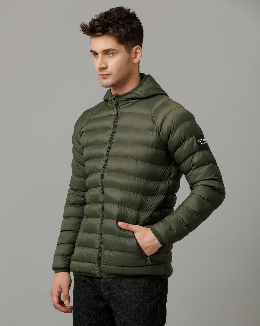 Voi Jeans Mens Olive Regular Fit Jacket