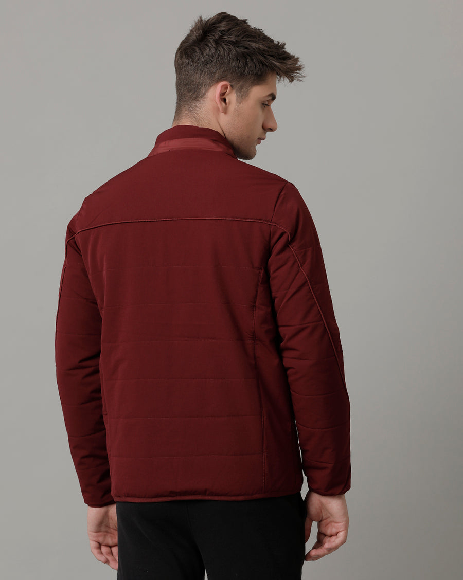 Voi Jeans Mens Maroon Regular Fit Jacket