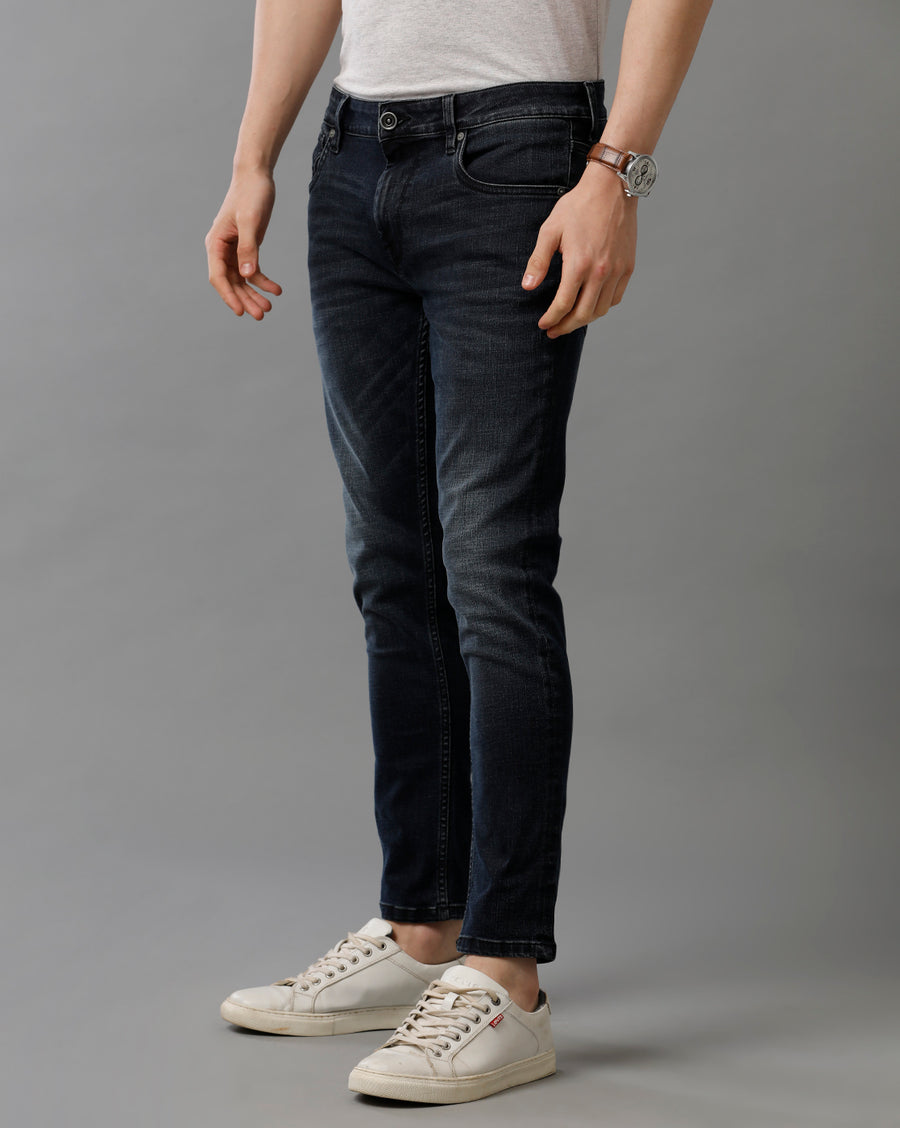 INDIGO TRACK CROPPED SKINNY FIT JEANS