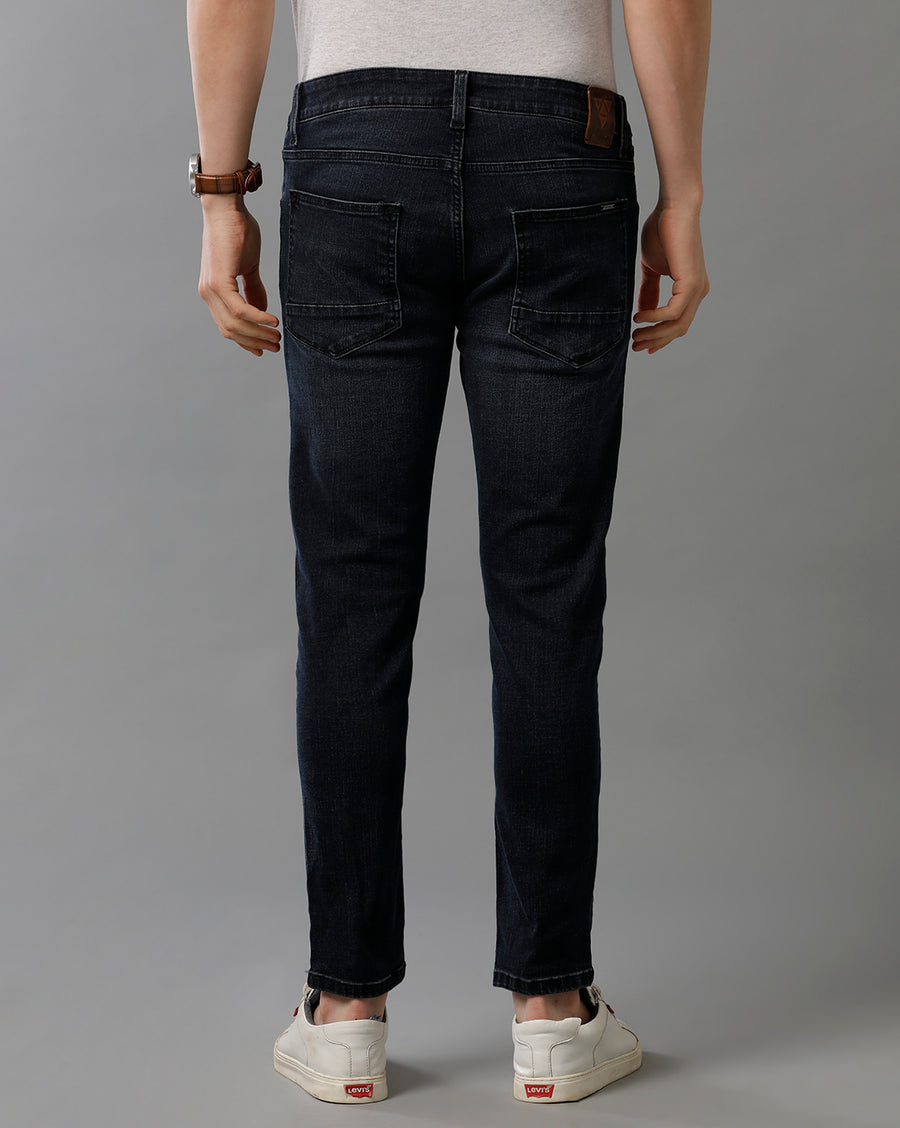 INDIGO TRACK CROPPED SKINNY FIT JEANS