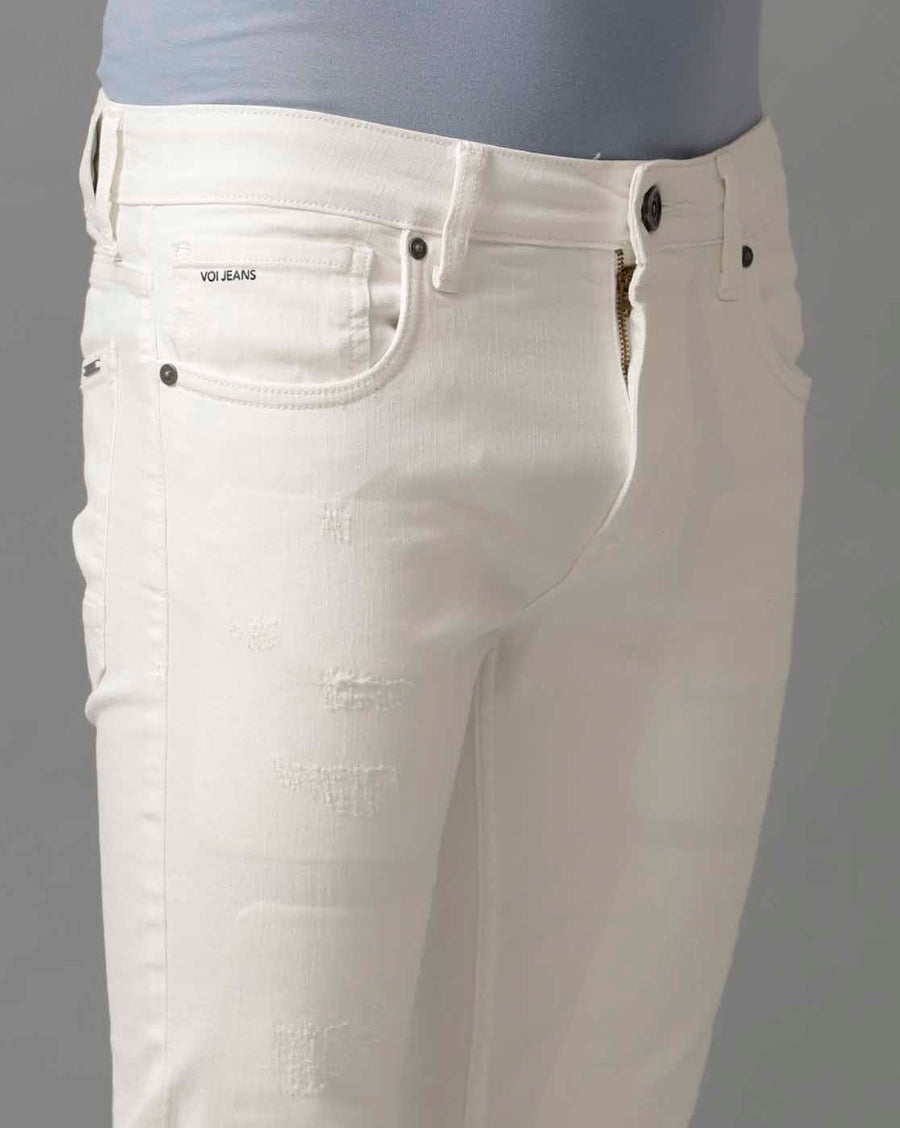 WHITE TRACK SKINNY FIT JEANS