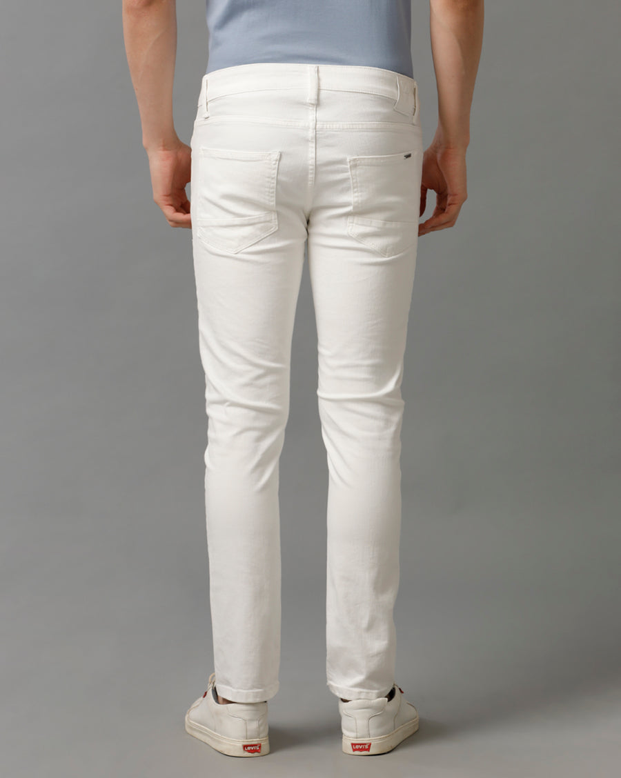 WHITE TRACK SKINNY FIT JEANS