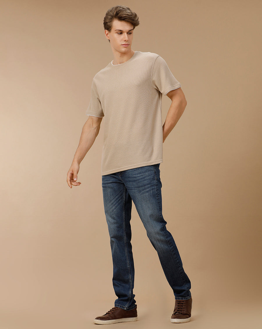 SLUB INDIGO SLIM FIT JEANS