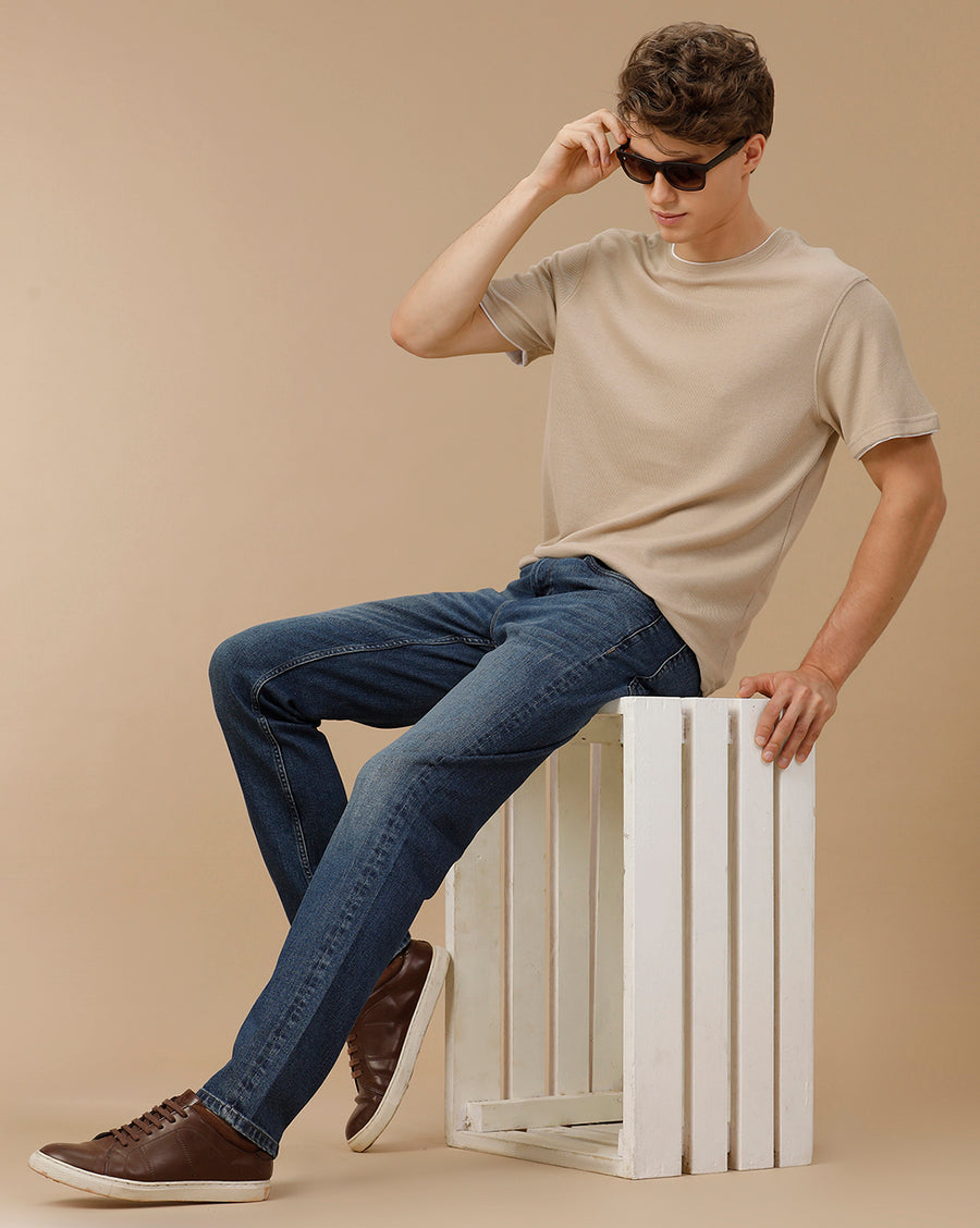 SLUB INDIGO SLIM FIT JEANS