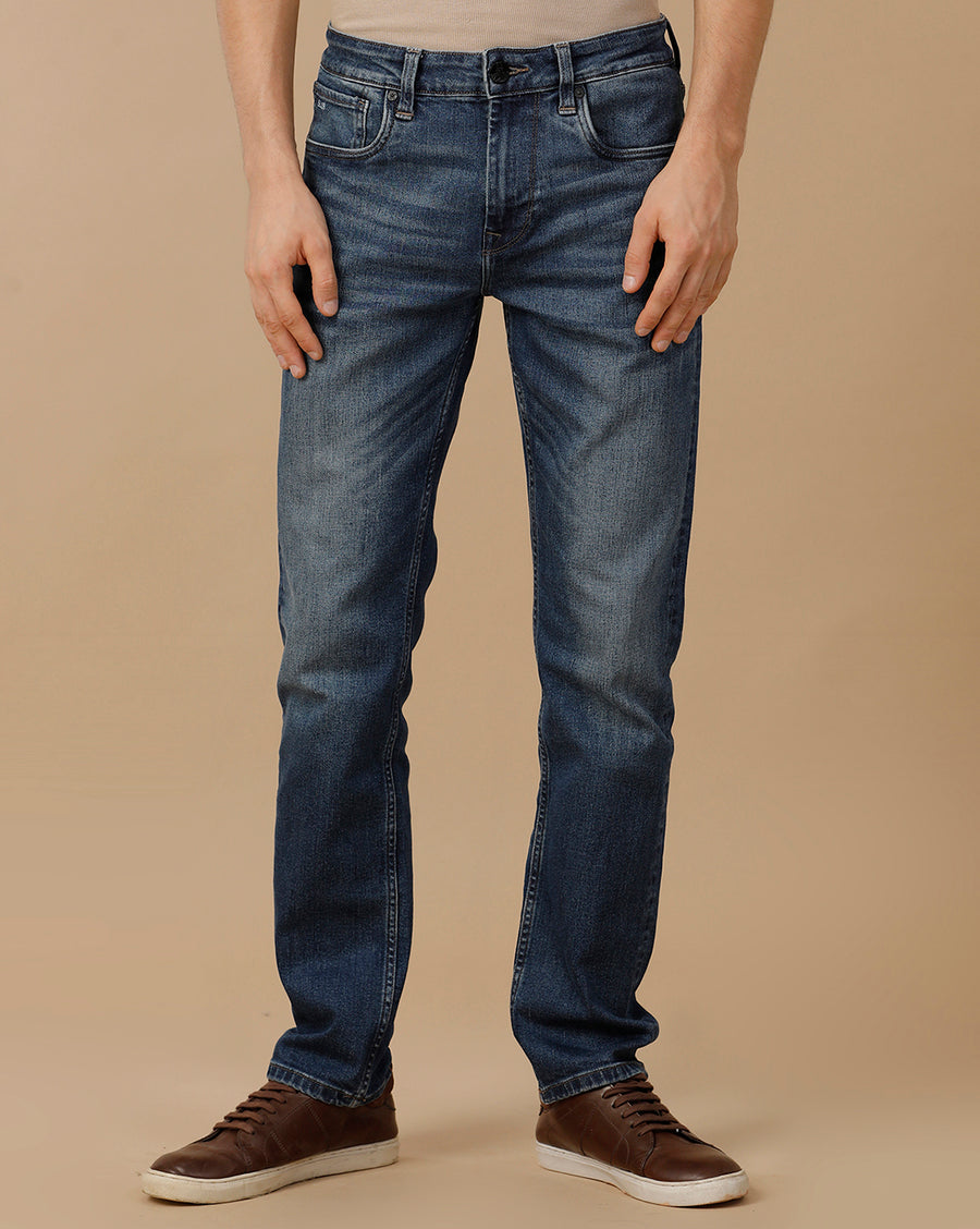 SLUB INDIGO SLIM FIT JEANS