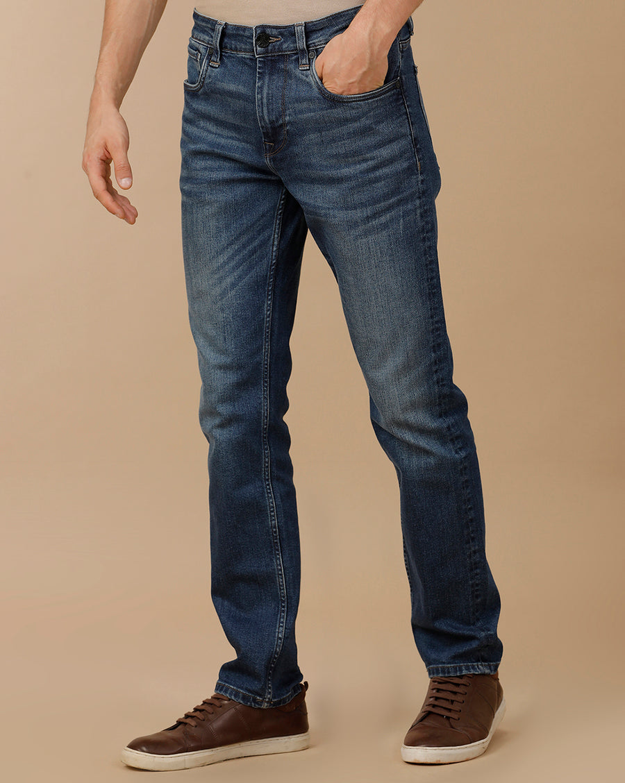 SLUB INDIGO SLIM FIT JEANS