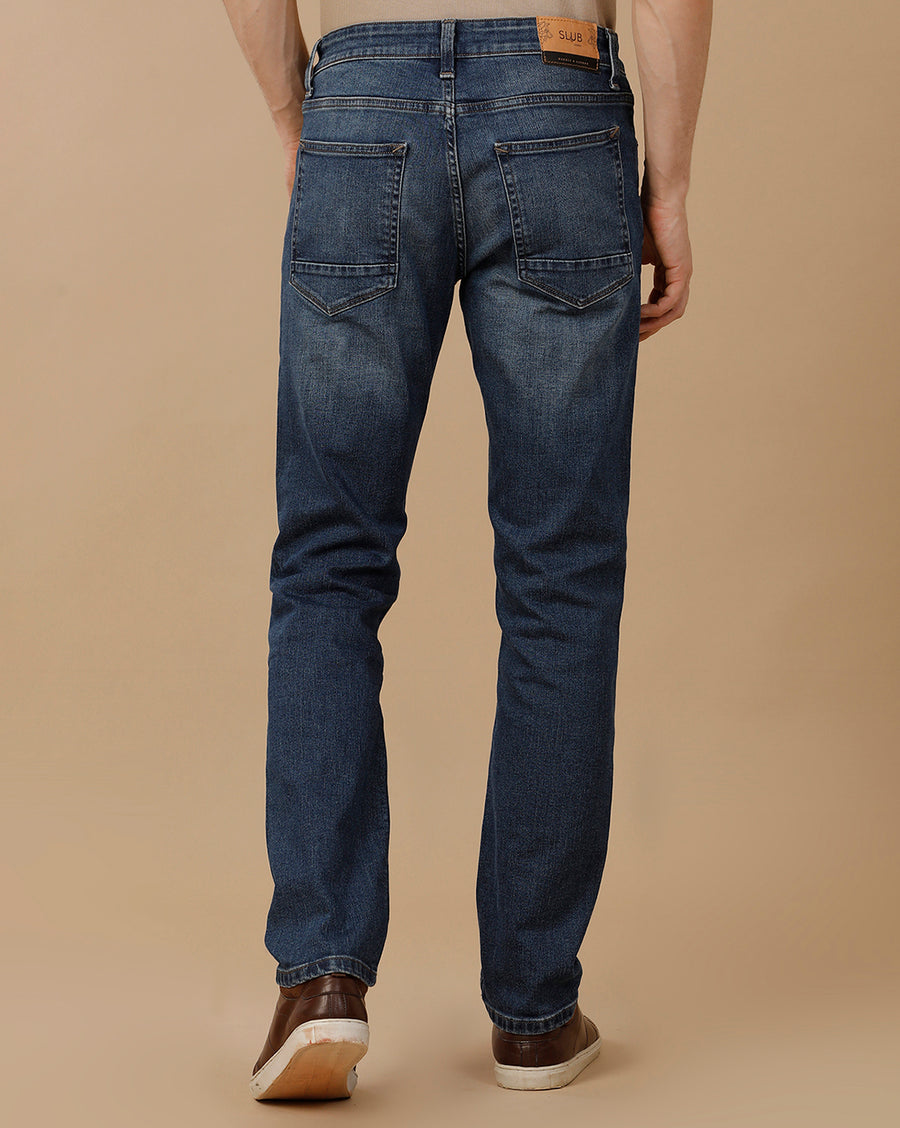 SLUB INDIGO SLIM FIT JEANS