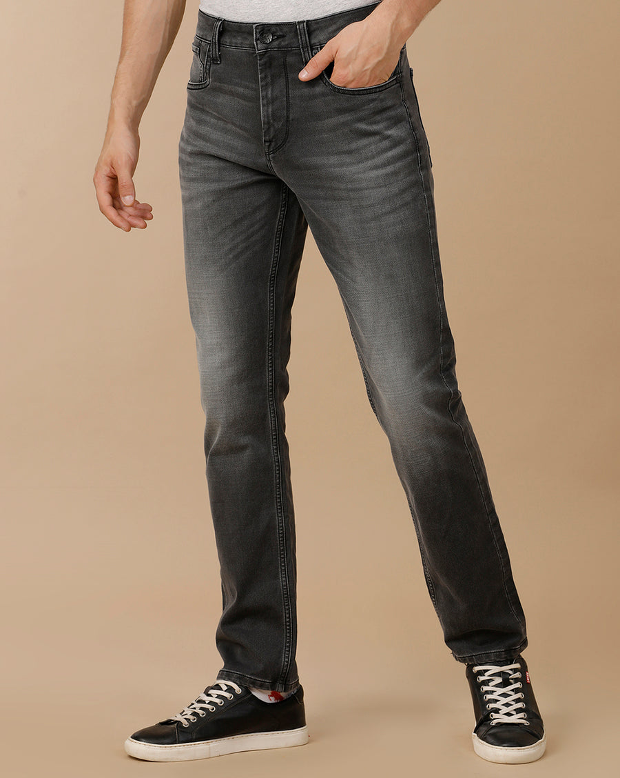 SLUB BLACK SLIM FIT JEANS